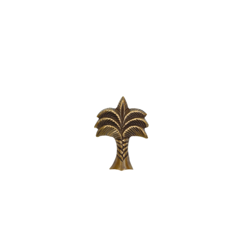 Brass Tropical Palm Tree Fixed Drawer Knob