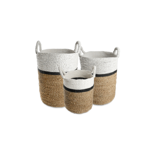 Set Of 3 Byron Laundry Baskets (Thin Stripe)