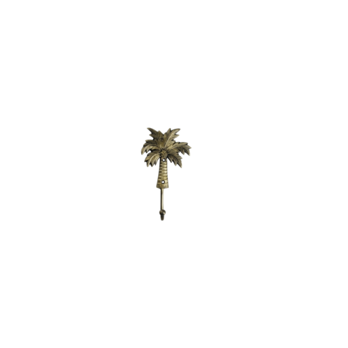 Small Brass Coconut Palm Tree Wall Hook