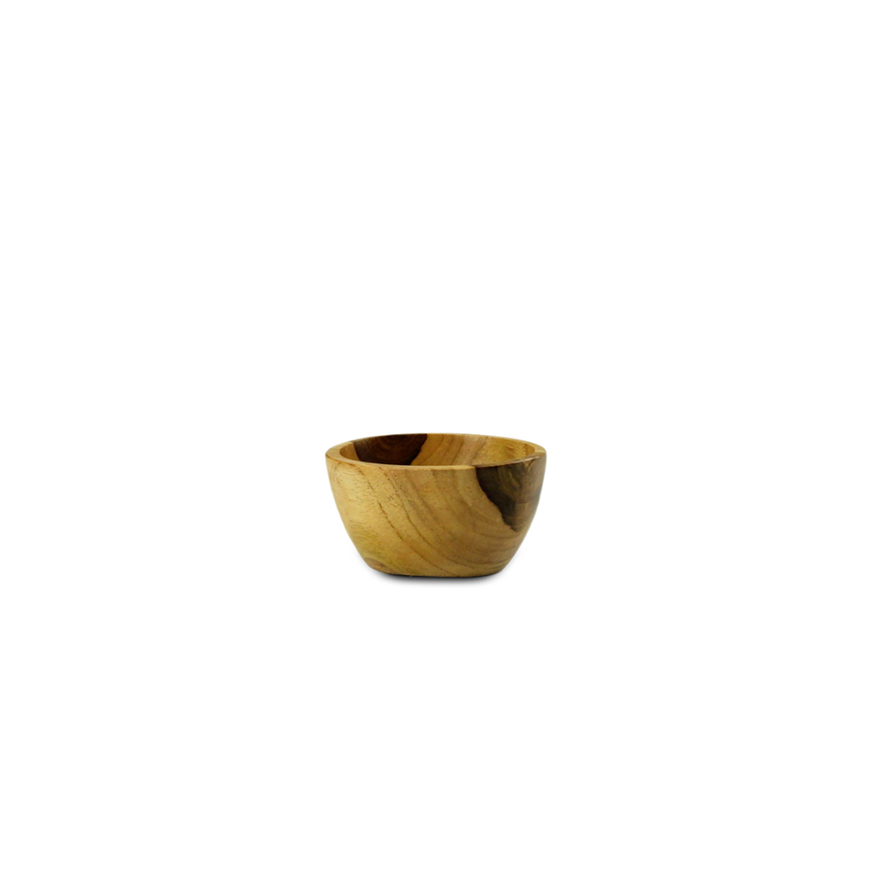Artisan Crafted Teak Wood Condiment Bowl For Sauces Garnishes Spices