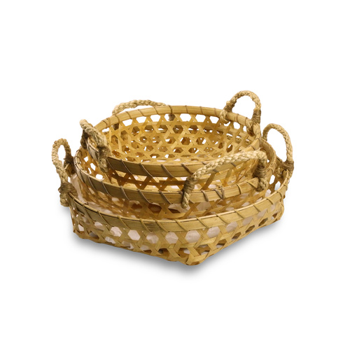 Set Of 3 Bamboo Airlie Baskets