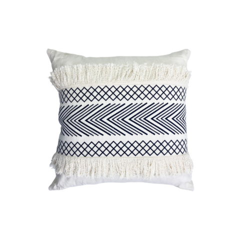  Geometric Fringed Cushion 