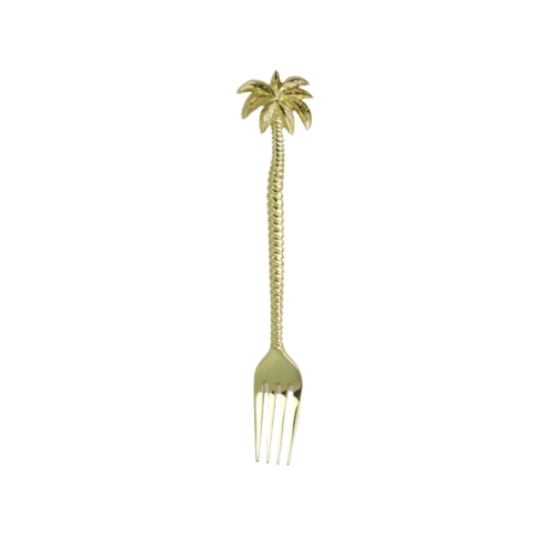 Tropical Brass Palm Tree Fork