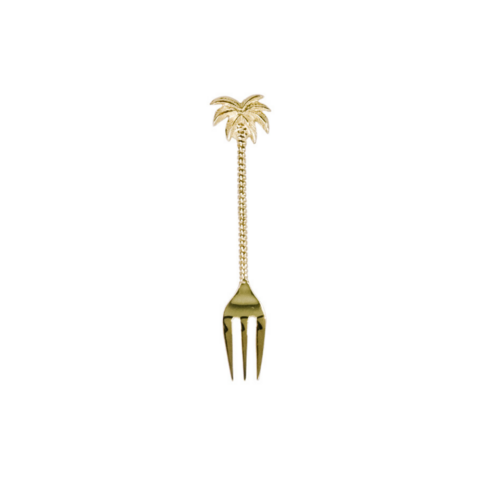 Tropical Brass Palm Tree Dessert Fork