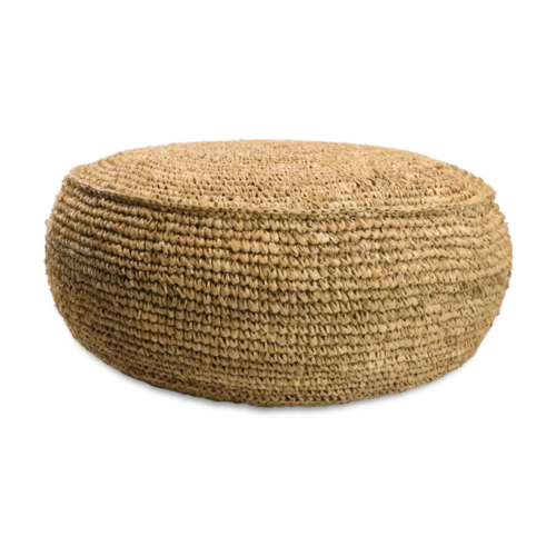 Large Natural Seagrass Floor Cushion - Ottoman