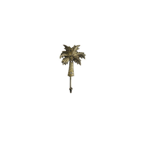 Medium Brass Coconut Palm Tree Wall Hook