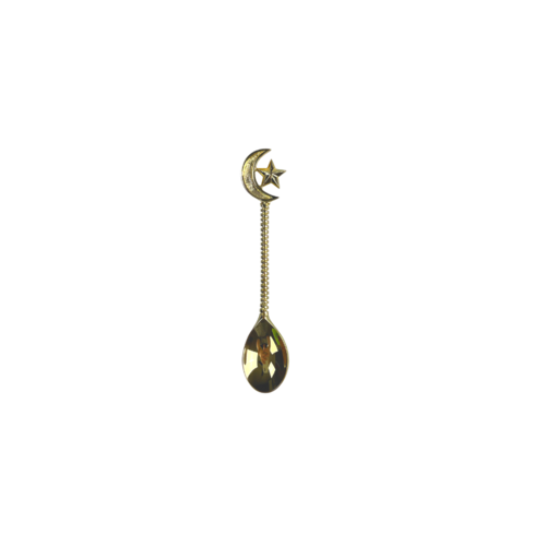 Moon and Star Brass Teaspoon