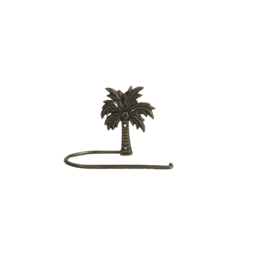 Brass Coconut Palm Toilet Roll Holder