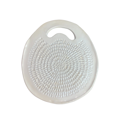 White Ceramic Platter with handle