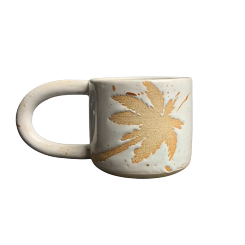 Natural Palm Tree Mug with Handle Gloss