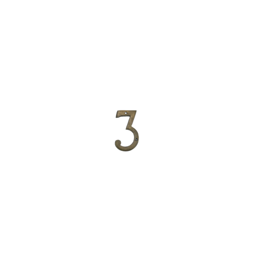 '3' Brass House Number