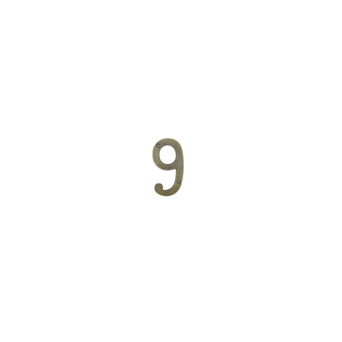 '9' Brass House Number